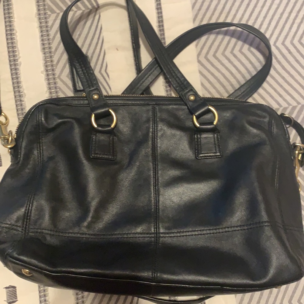 Black Leather Coach Purse - Picture 2 of 4